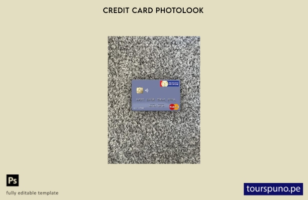 listo para imprimir Plantilla frontal de aspecto fotográfico de Mastercard de 81